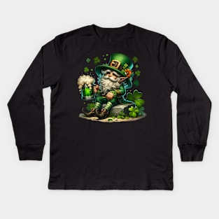 St Patricks Day Leprechaun Kids Long Sleeve T-Shirt